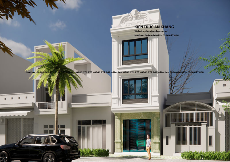 Nhà phố 3 tầng phong cách tân cổ điển