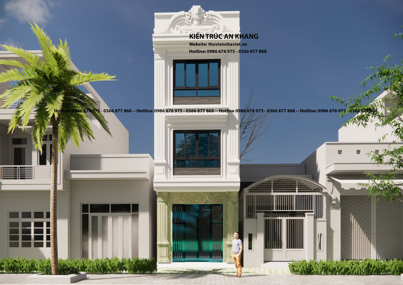 Nhà phố 3 tầng phong cách tân cổ điển