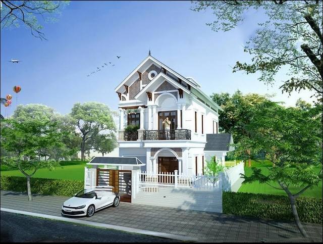 MẪU THIẾT KẾ VÀ THI CÔNG BIỆT THỰ 2 TẦNG MÁI THÁI ĐẸP NHẤT HIỆN NAY