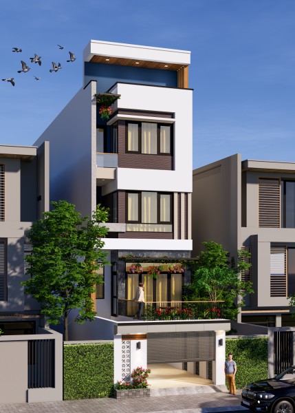 Mẫu Nhà Phố Hiện Đại 4 Tầng Tại Thành Phố Hải Dương