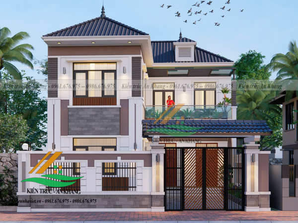 Siêu Phẩm Mẫu Nhà Biệt Thự Hình Vuông 2 Tầng Mái Thái 80m2 Tại Ứng Hoà - TP Hà Nội