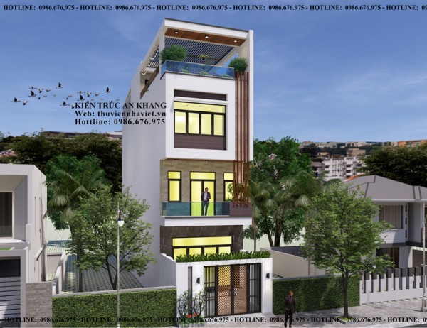 Mẫu Thiet Ke Nhà Phố Mặt Tiền 5mx16.4m Tối Ưu Công Năng Sử Dụng