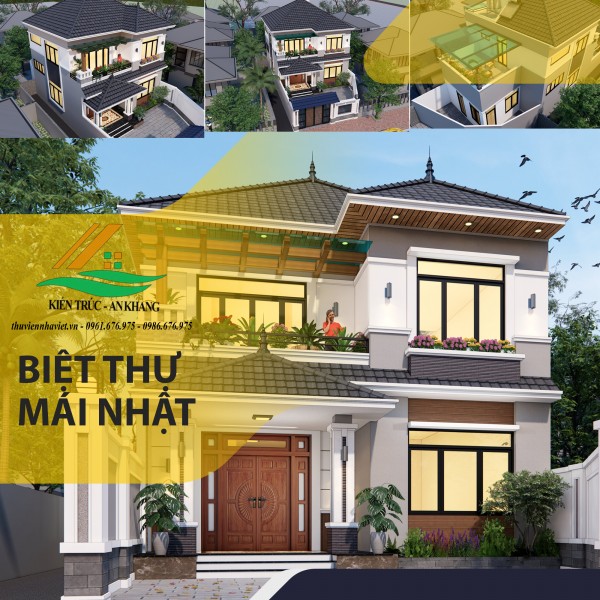 HÉ LỘ VẺ ĐẸP MẪU NHÀ BIỆT THỰ HIỆN ĐẠI 2 TẦNG MÁI THÁI TẠI THANH OAI - TP HÀ NỘI