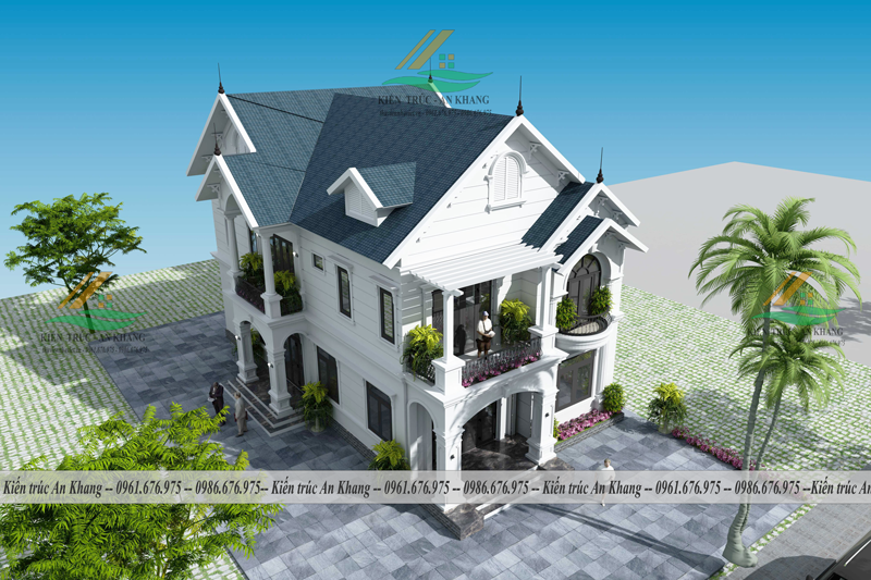 BIỆT THỰ MÁI THÁI TÂN CỔ ĐIỂN 2 TẦNG TẠI THÁI NGUYÊN