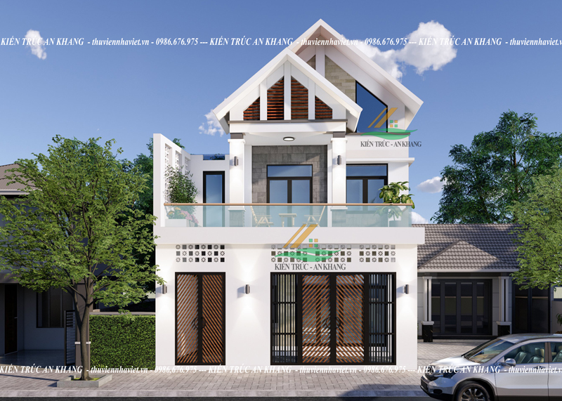 Mẫu Nhà Phố 2 Tầng Đẹp Phong Cách Hiện Đại Tại Ứng Hoà